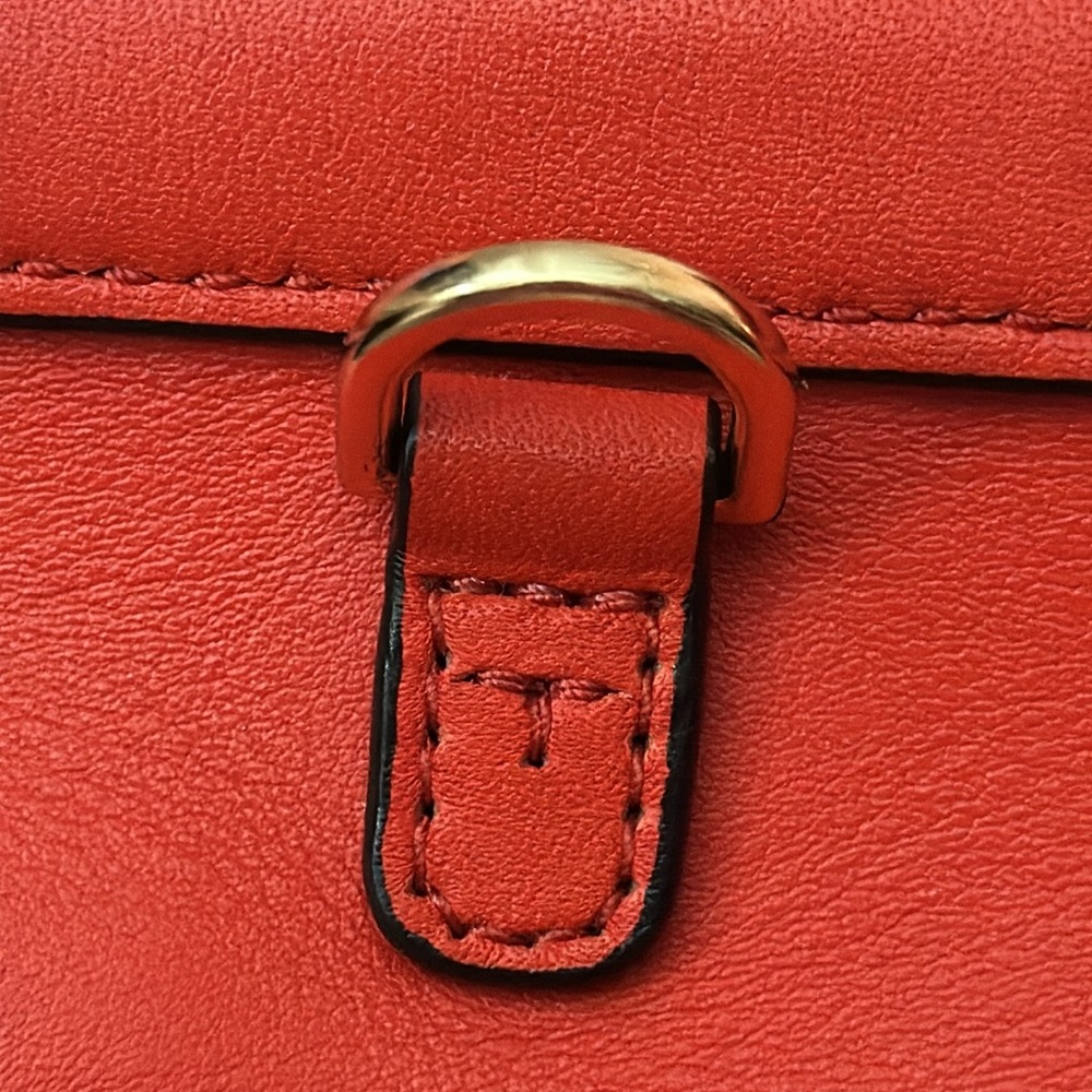 TORY BURCH Block T Leather Top Handle Crossbody Bag in Red, EUC - Picture 11 of 16
